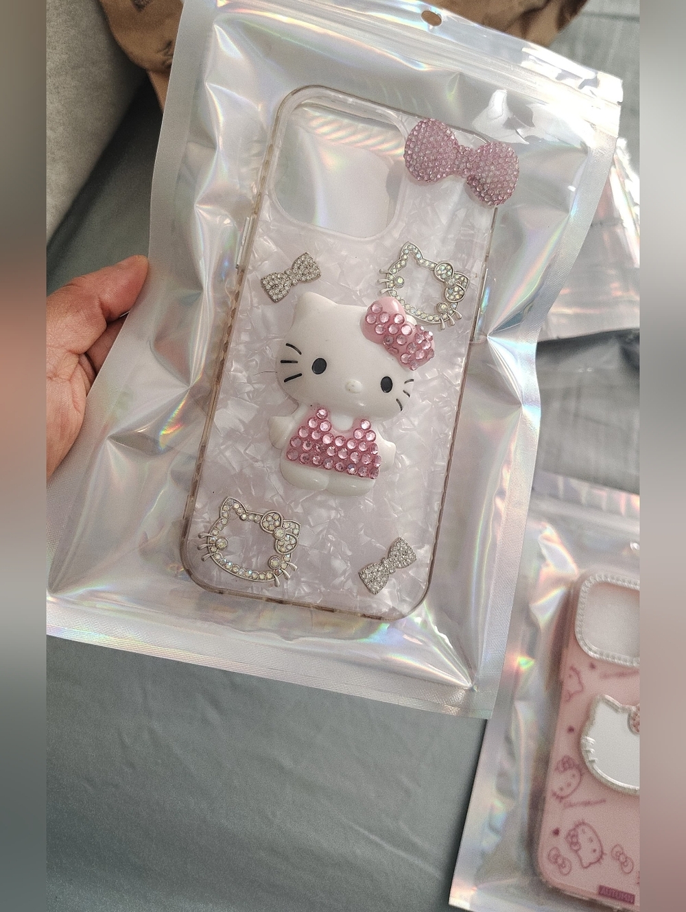 Hello Kitty 3D Rhinestone iPhone 16 Pro Max Case | Cute Kawaii Pink